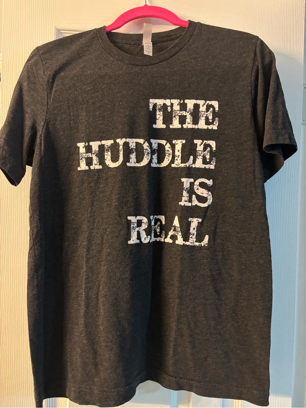 Bella Canvas Charcoal 'The Huddle Is Real' Short Sleeve Tee